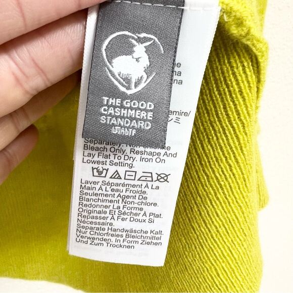 J. Crew Cashmere Classic-Fit Crewneck Sweater in Burnished Chartreuse Size Large - Picture 9 of 11